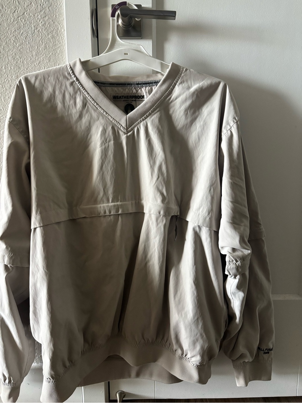 Weatherproof Men's V-Neck Pullover Jacket - Light Gray